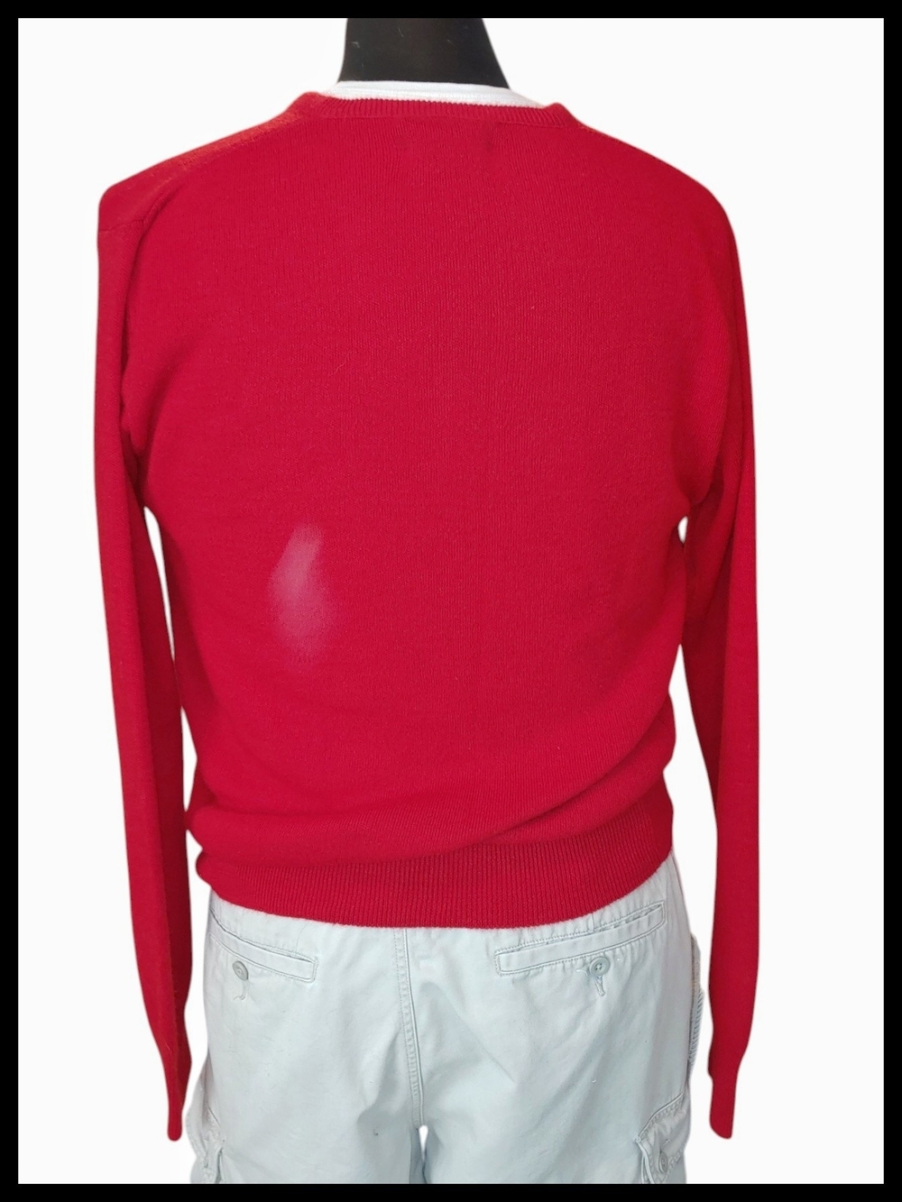Vintage Puritan Red V-Neck Sweater - Picture 2 of 4